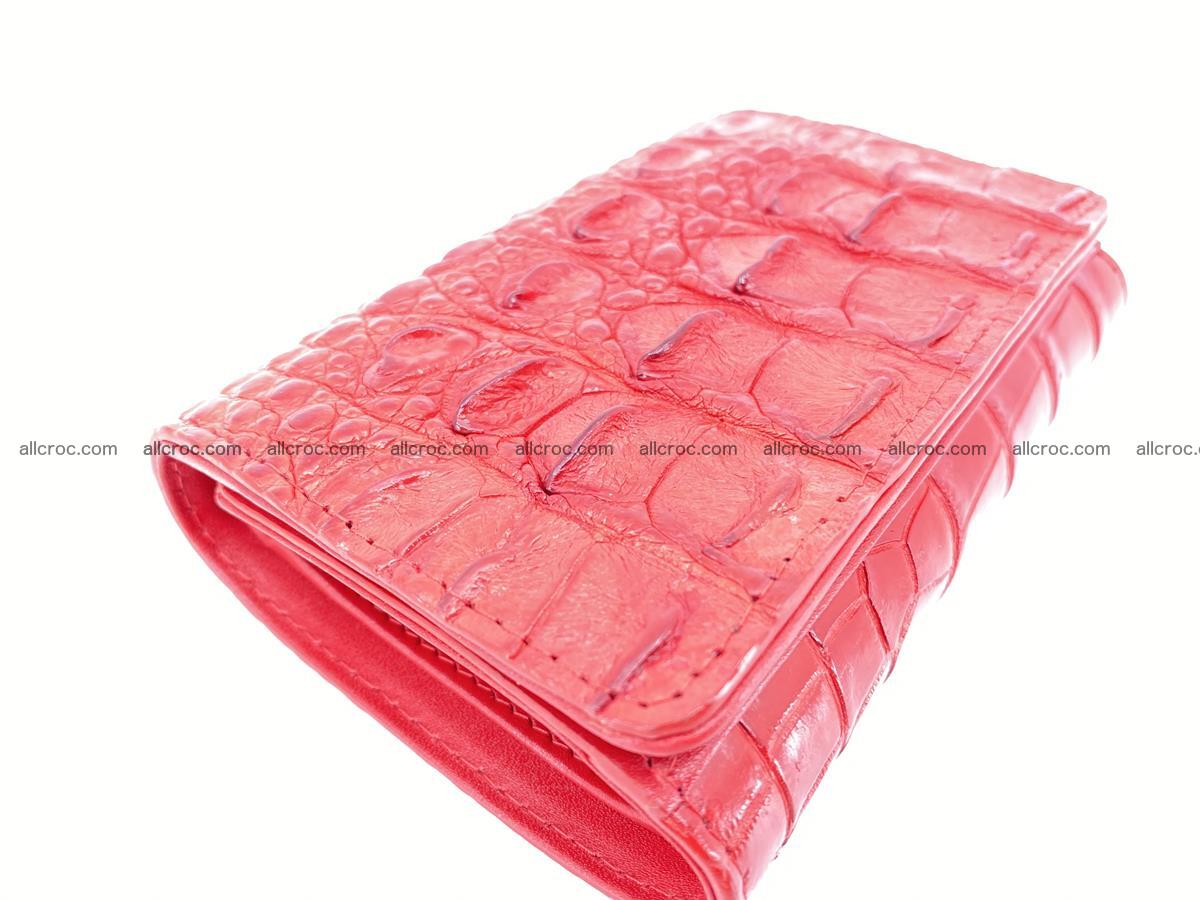 Siamese crocodile skin wallet for women, trifold medium size 435 Foto 4