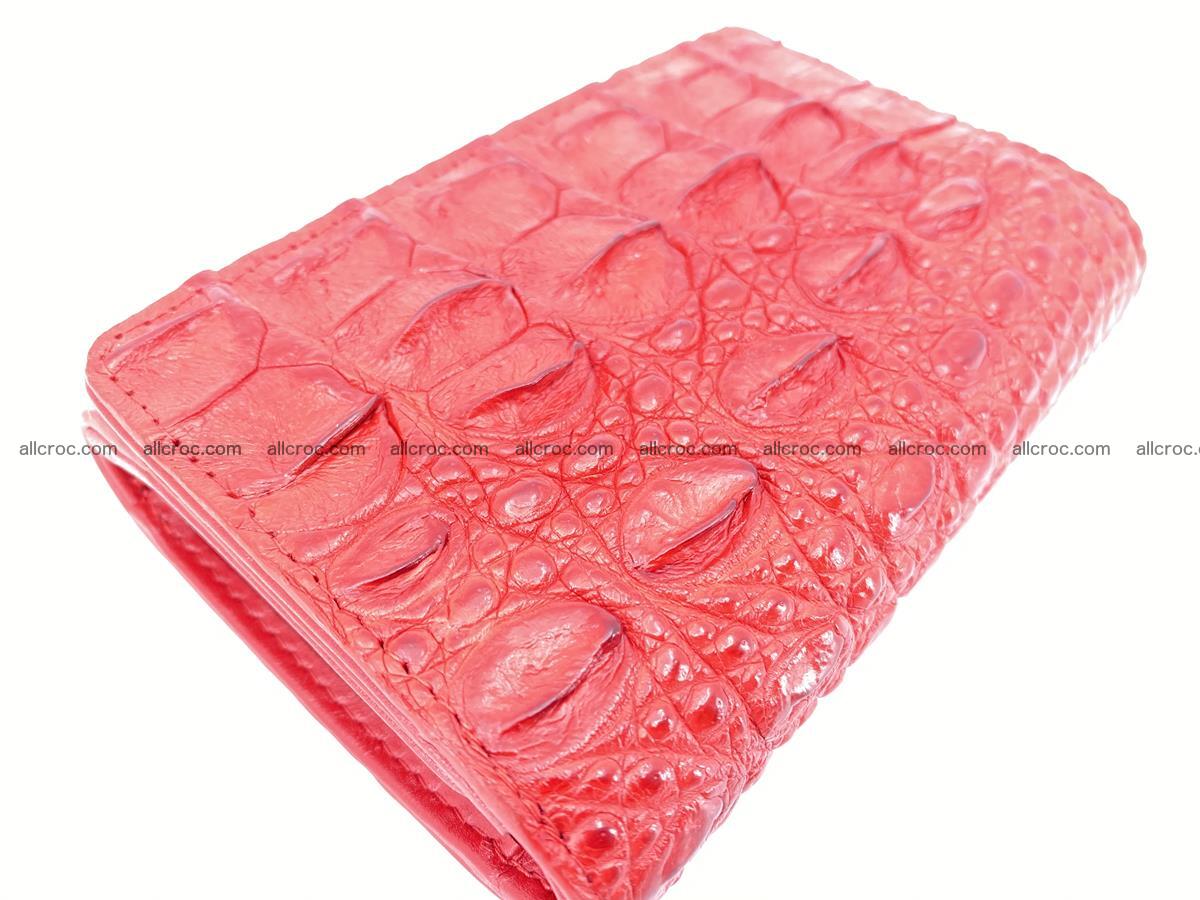 Siamese crocodile skin wallet for women, trifold medium size 435 Foto 5