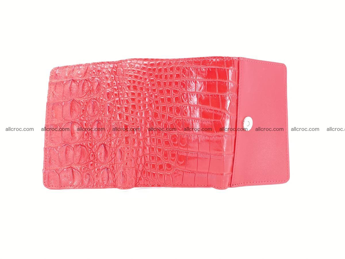 Siamese crocodile skin wallet for women, trifold medium size 435 Foto 9