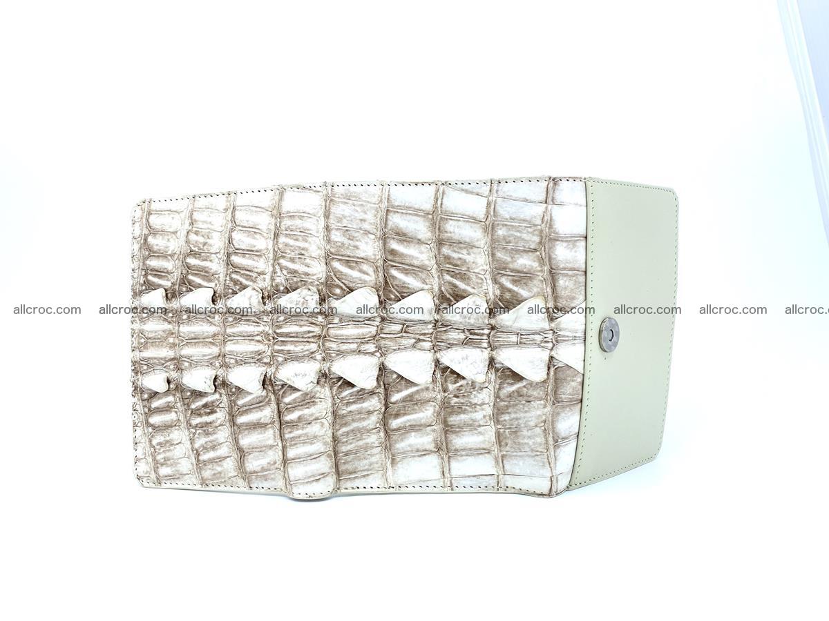 Siamese crocodile skin wallet for women trifold medium size 449 Foto 6