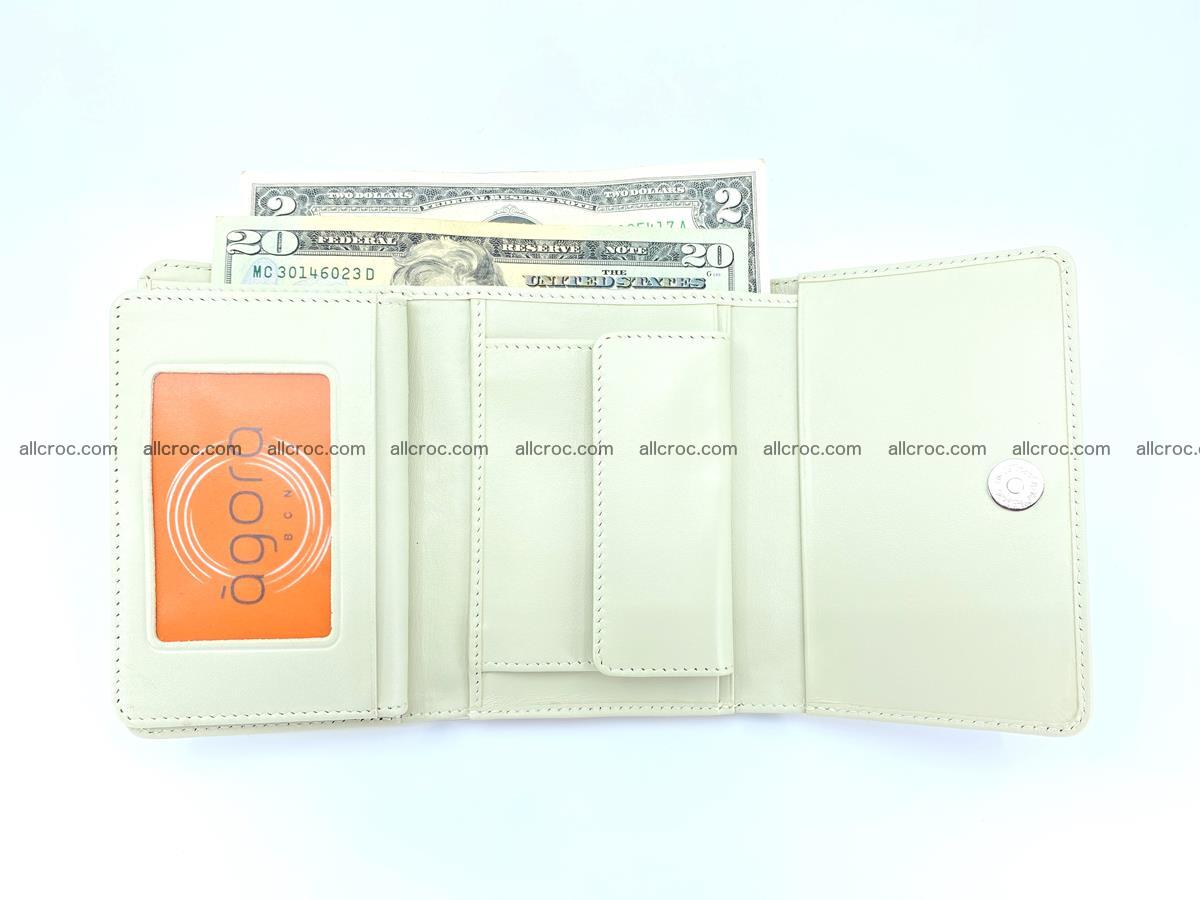 Siamese crocodile skin wallet for women trifold medium size 449 Foto 9