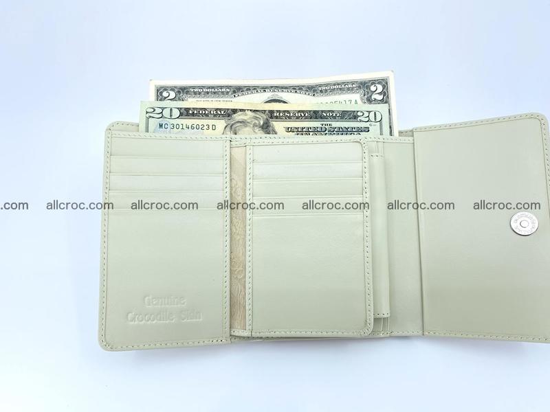 Siamese crocodile skin wallet for women young tail part, trifold medium size 448