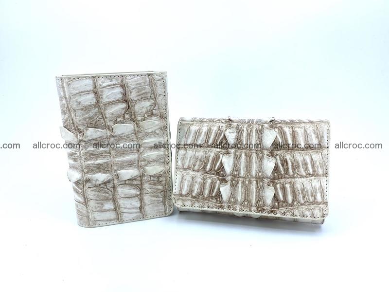 Siamese crocodile skin wallet for women young tail part, trifold medium size 448