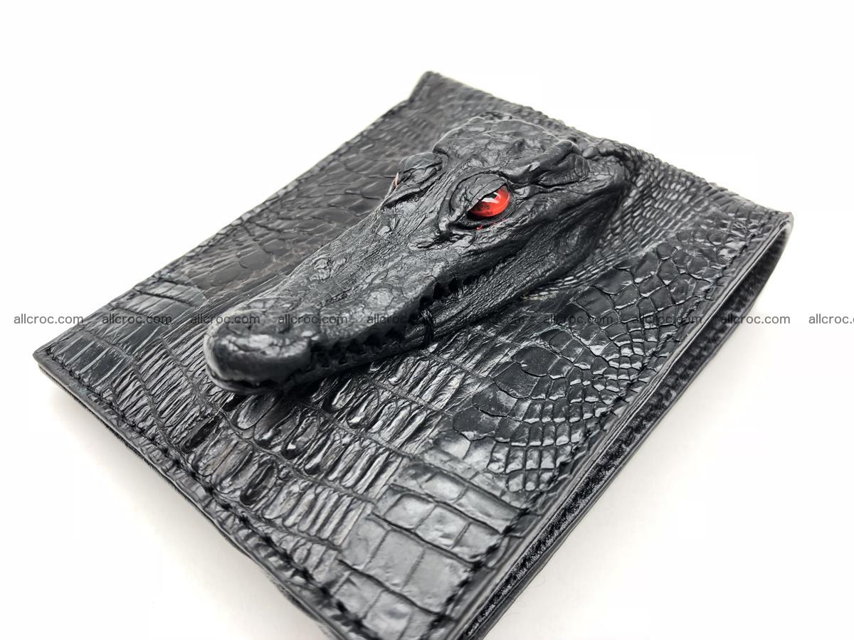 Siamese crocodile skin wallet with genuine crocodile head 508 Foto 2