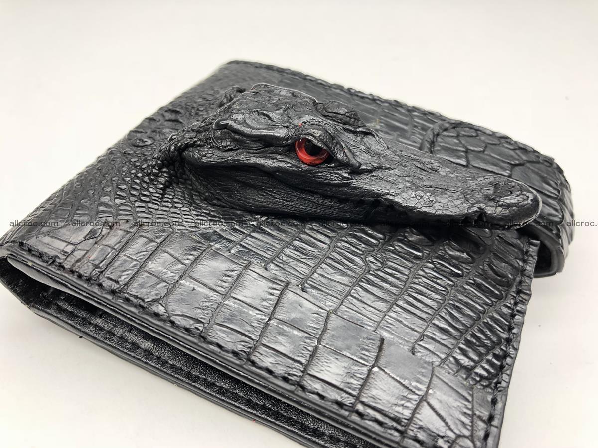 Siamese crocodile skin wallet with genuine crocodile head 509 Foto 0