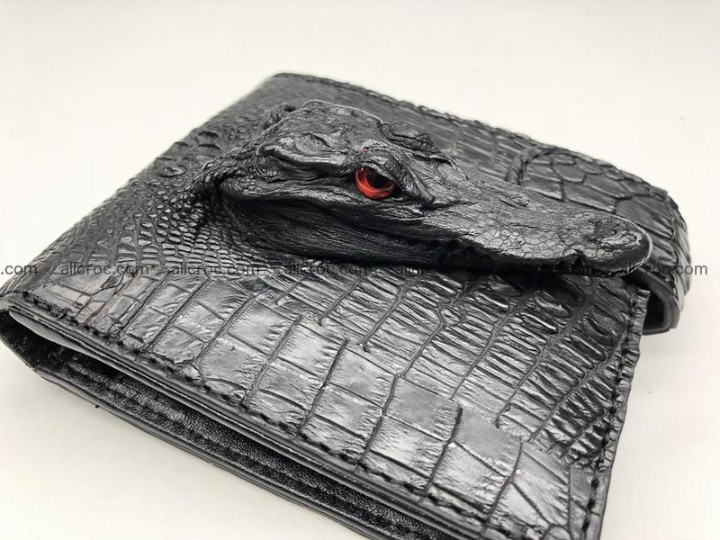 Siamese crocodile skin wallet with genuine crocodile head 509