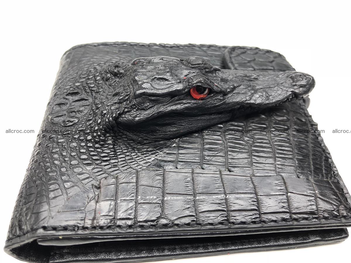 Siamese crocodile skin wallet with genuine crocodile head 509 Foto 1