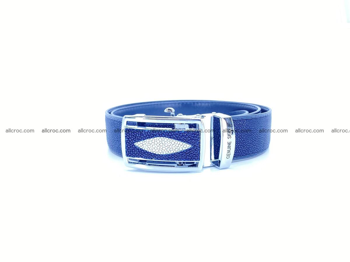 Stingray leather belt navy blue color 1622 Foto 0