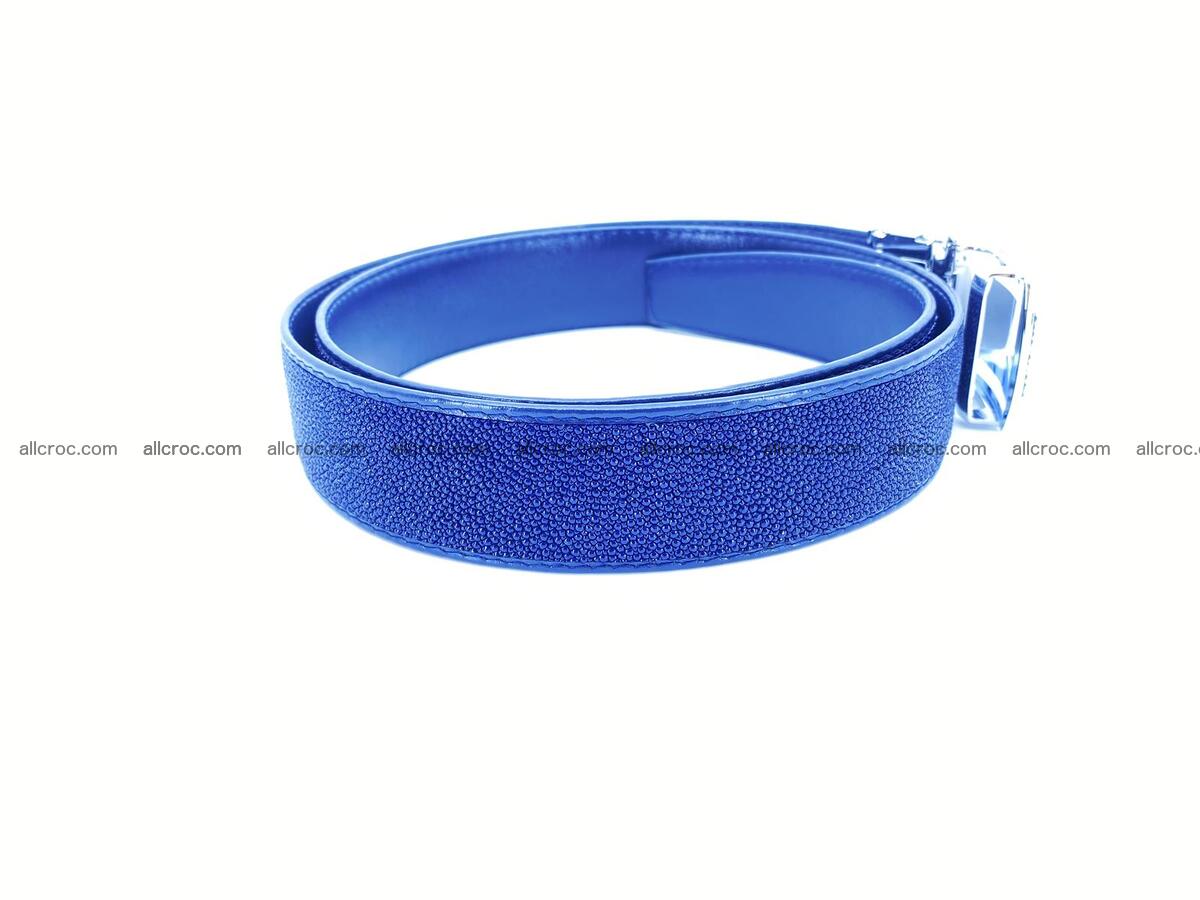 Stingray leather belt navy blue color 1622 Foto 1