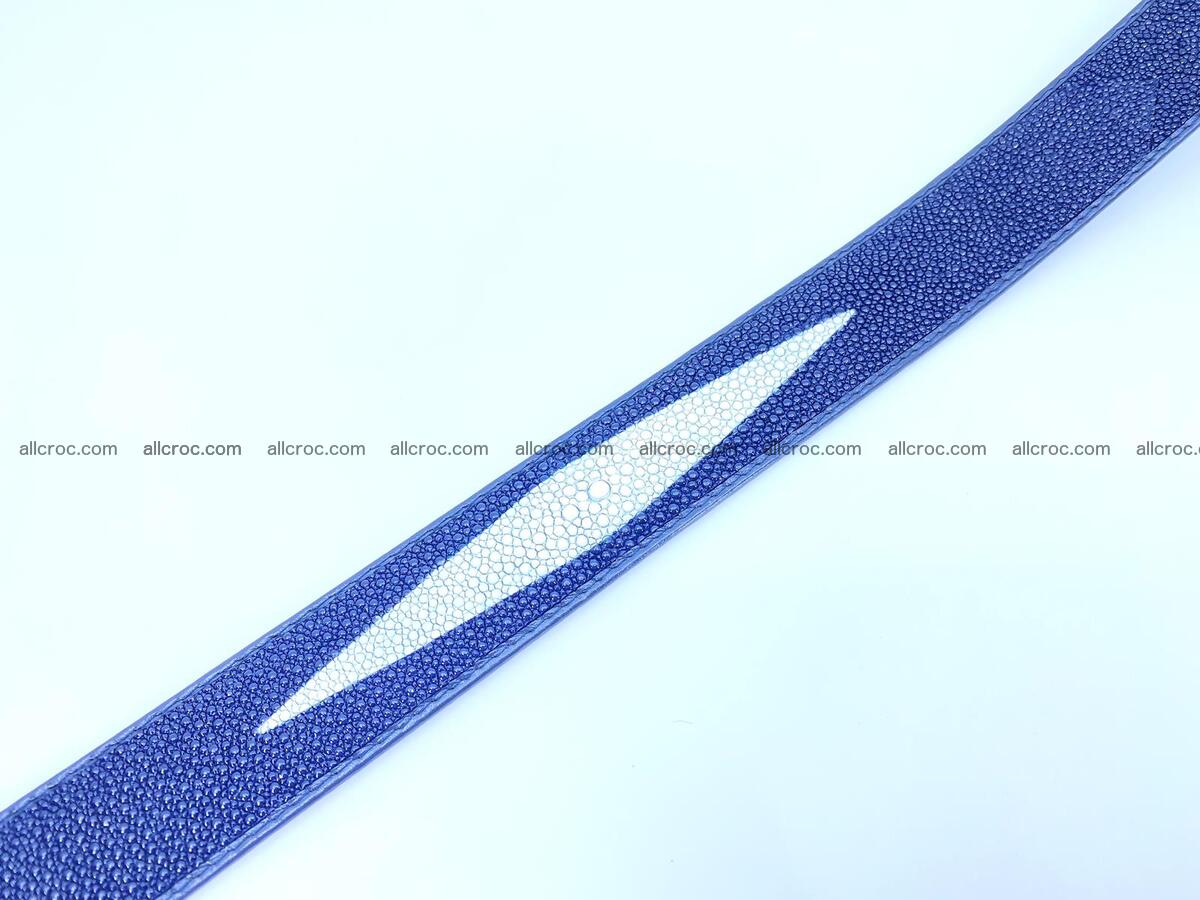 Stingray leather belt navy blue color 1622 Foto 2