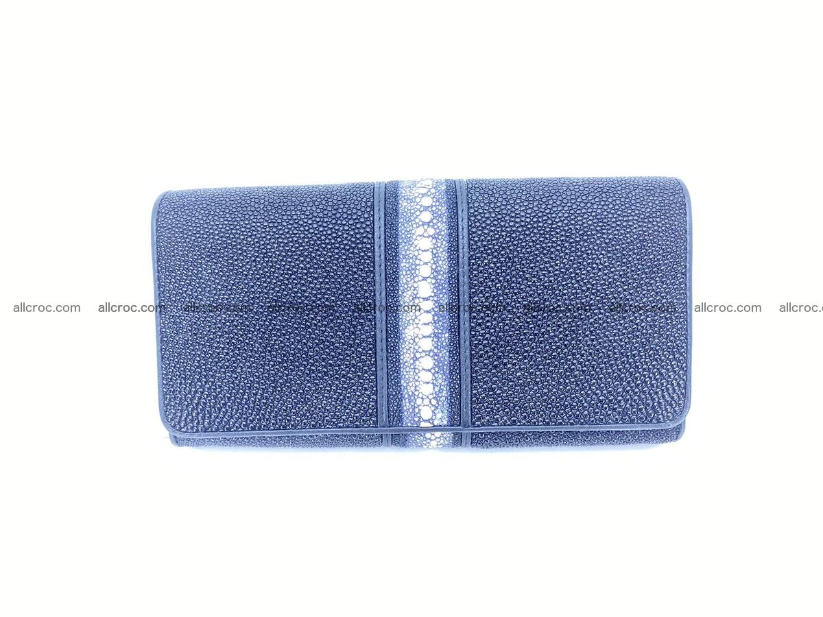 Stingray leather long wallet black color 1615 Foto 0