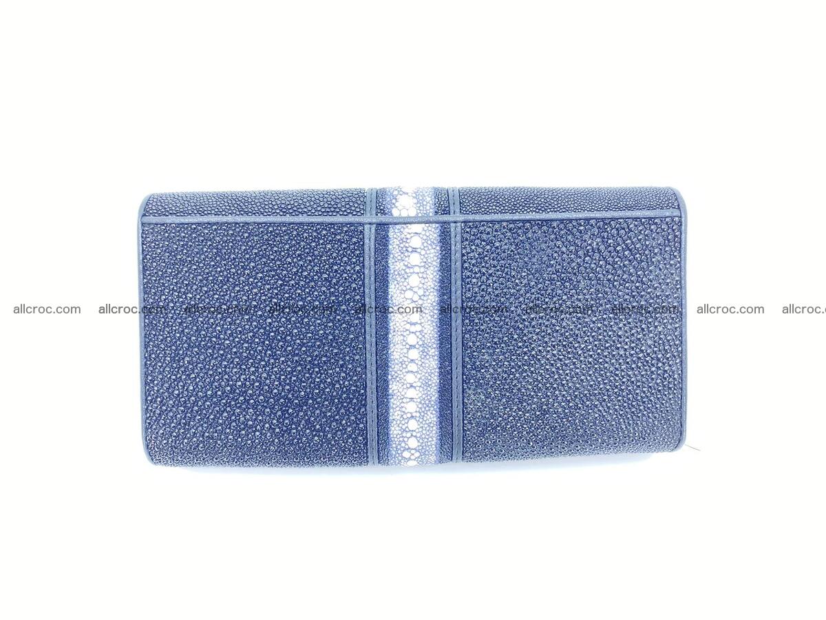 Stingray leather long wallet black color 1615 Foto 1