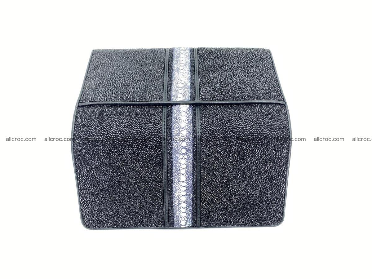 Stingray leather long wallet black color 1615 Foto 2