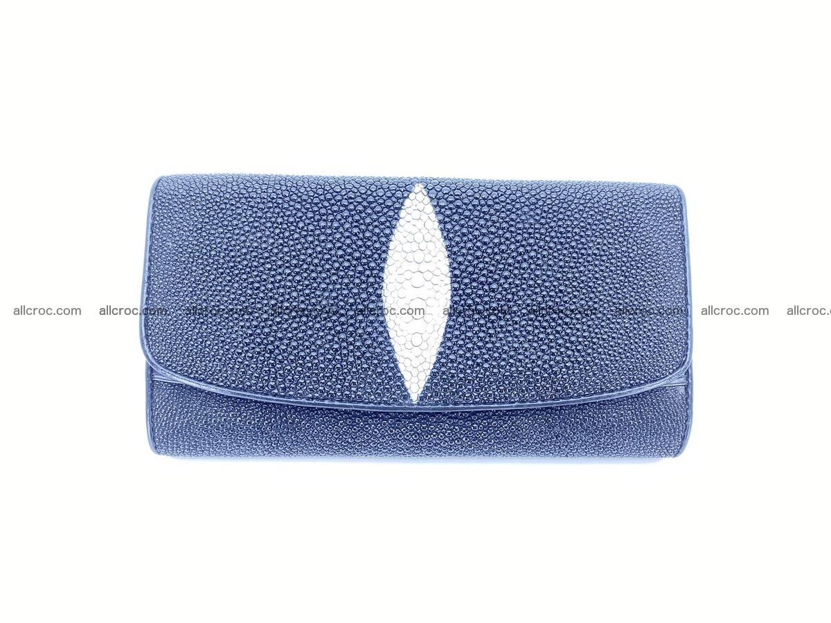 Stingray leather long wallet black color 1593 Foto 0