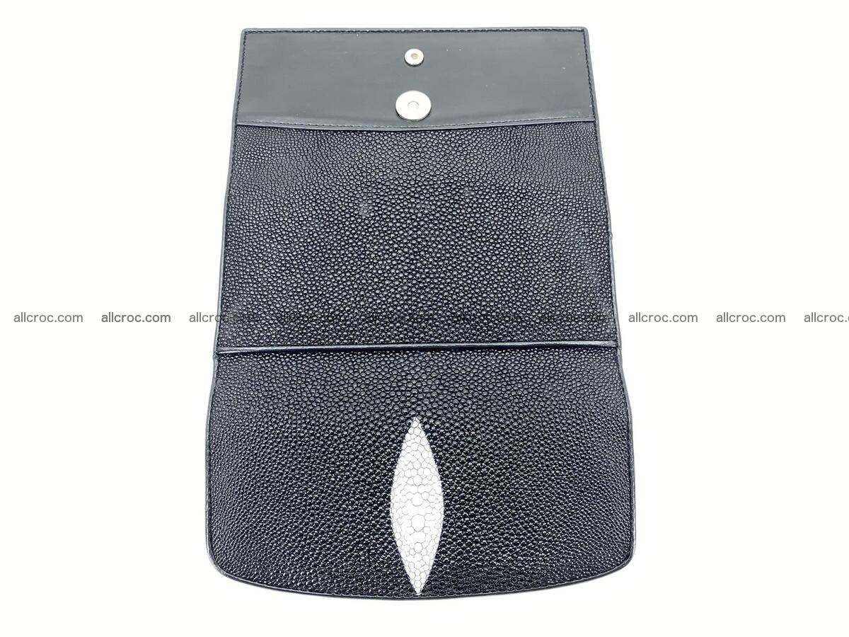 Stingray leather long wallet black color 1593 Foto 2