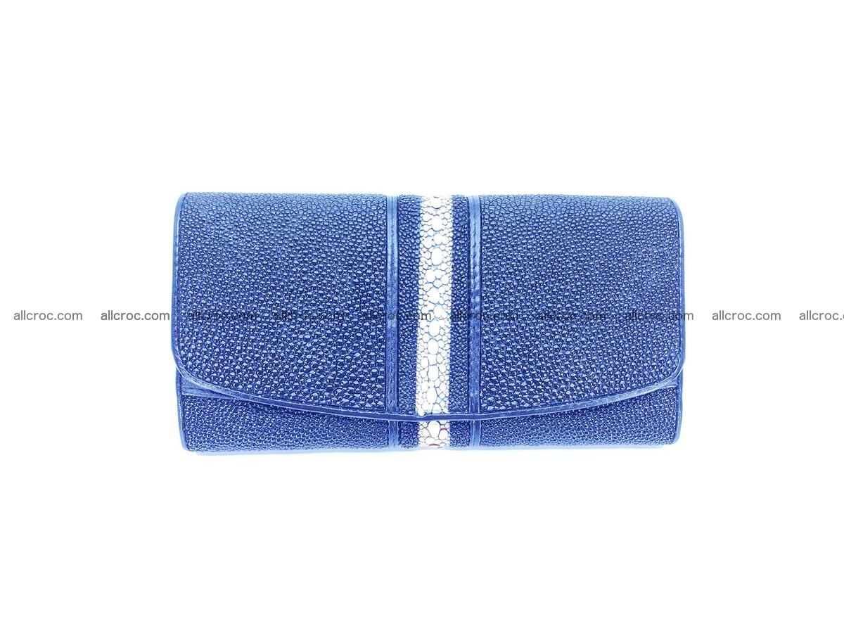Stingray leather long wallet black color 1595 Foto 0