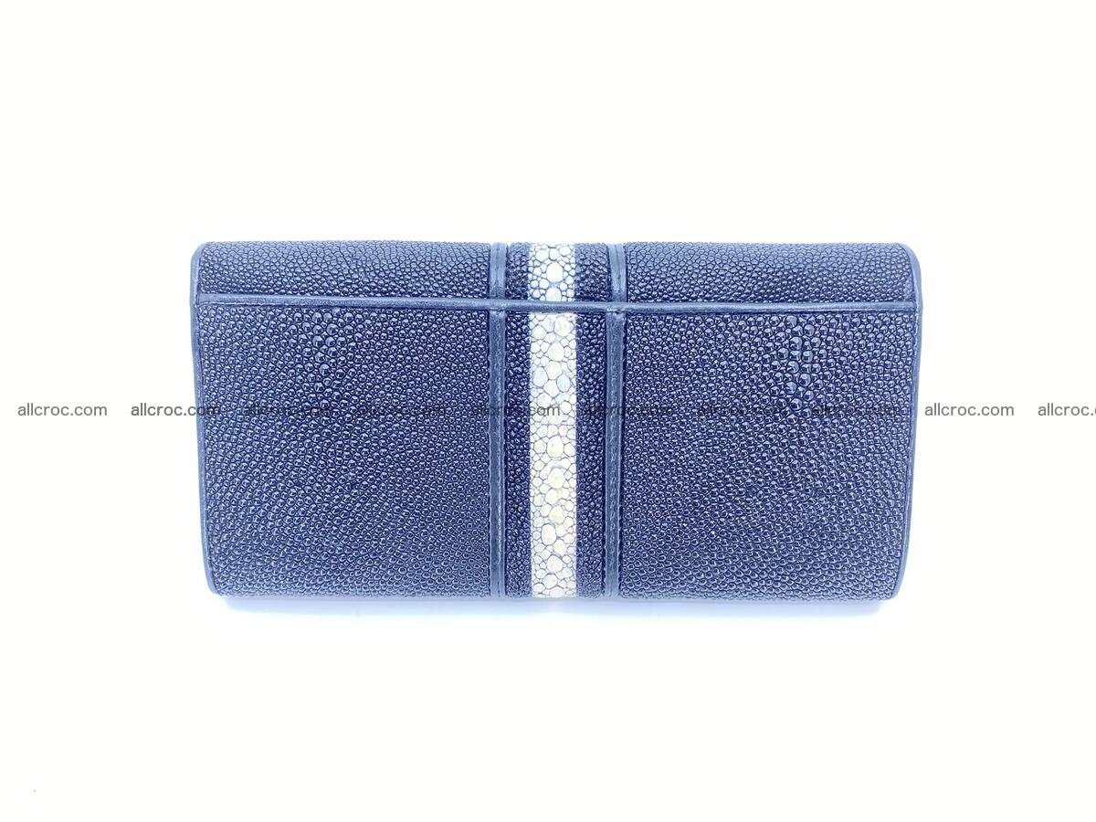 Stingray leather long wallet black color 1595 Foto 1