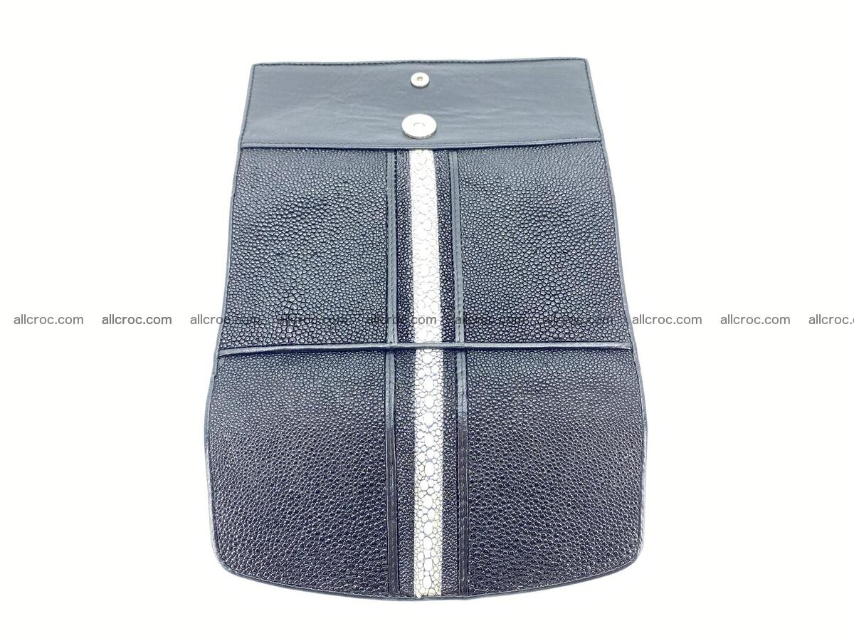 Stingray leather long wallet black color 1595 Foto 2