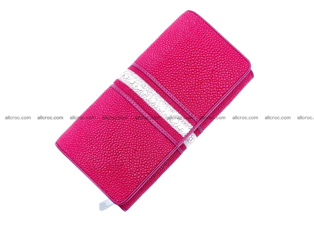 Stingray leather long wallet crimson color 2252 Foto 0