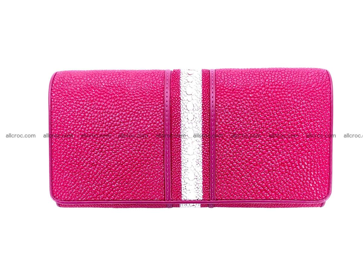 Stingray leather long wallet crimson color 2252 Foto 2