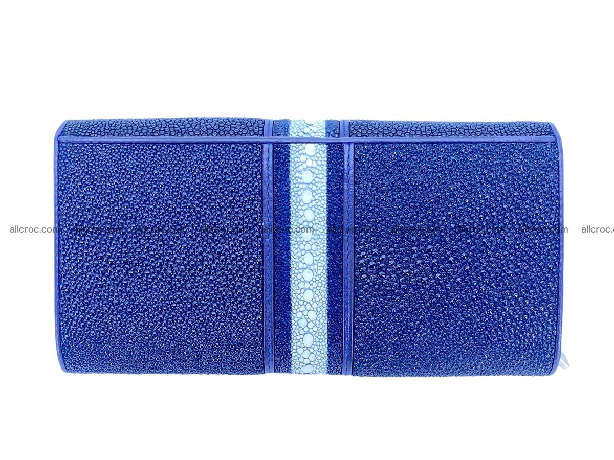 Stingray leather long wallet navy-blue color 2251 Foto 2