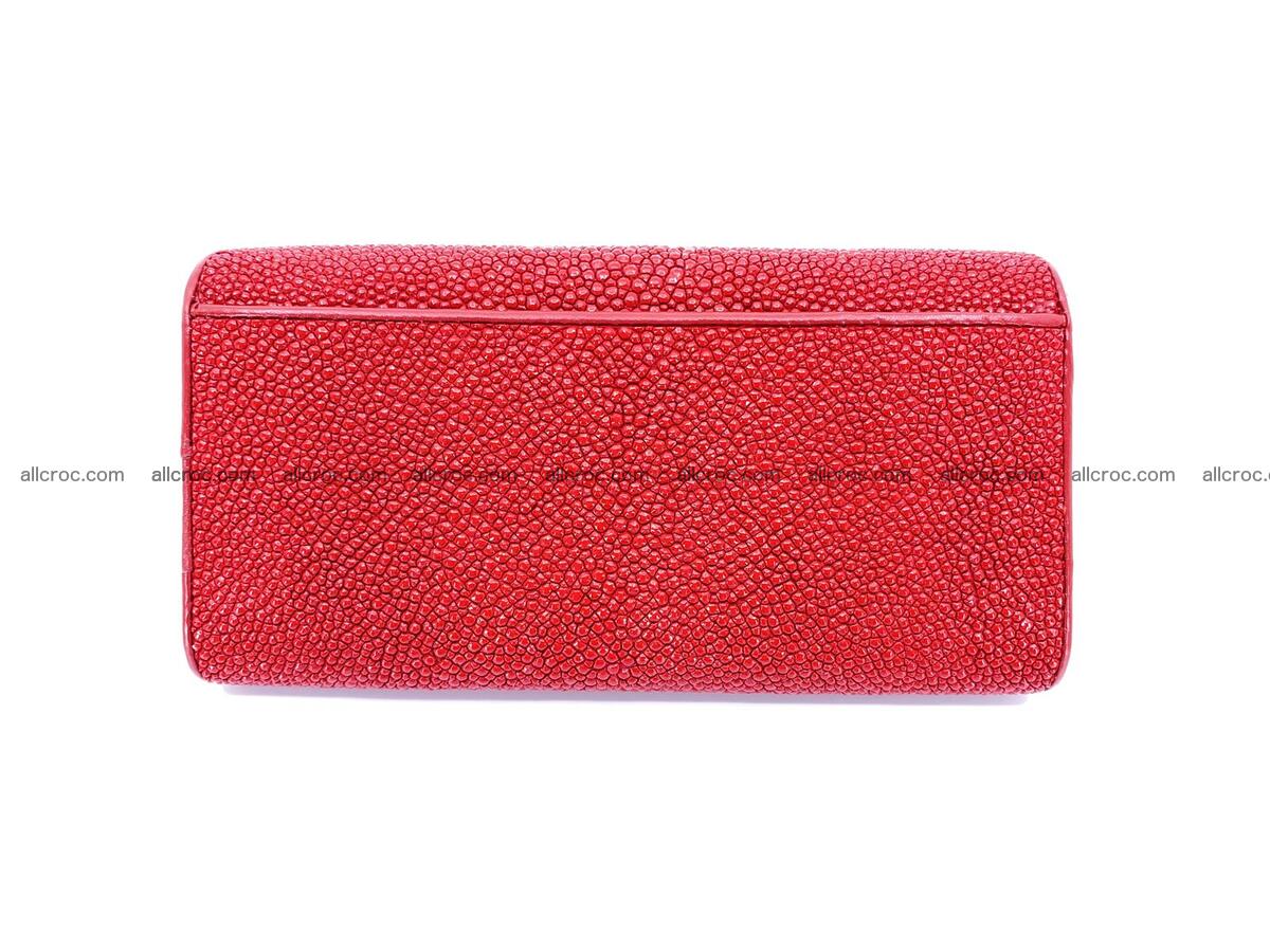 Stingray leather long wallet red color 1591 Foto 1