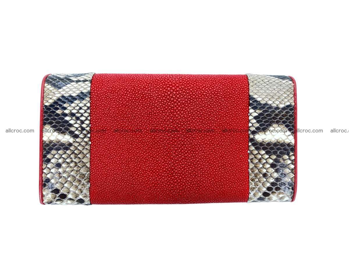 Stingray leather long wallet red color 2191 Foto 1