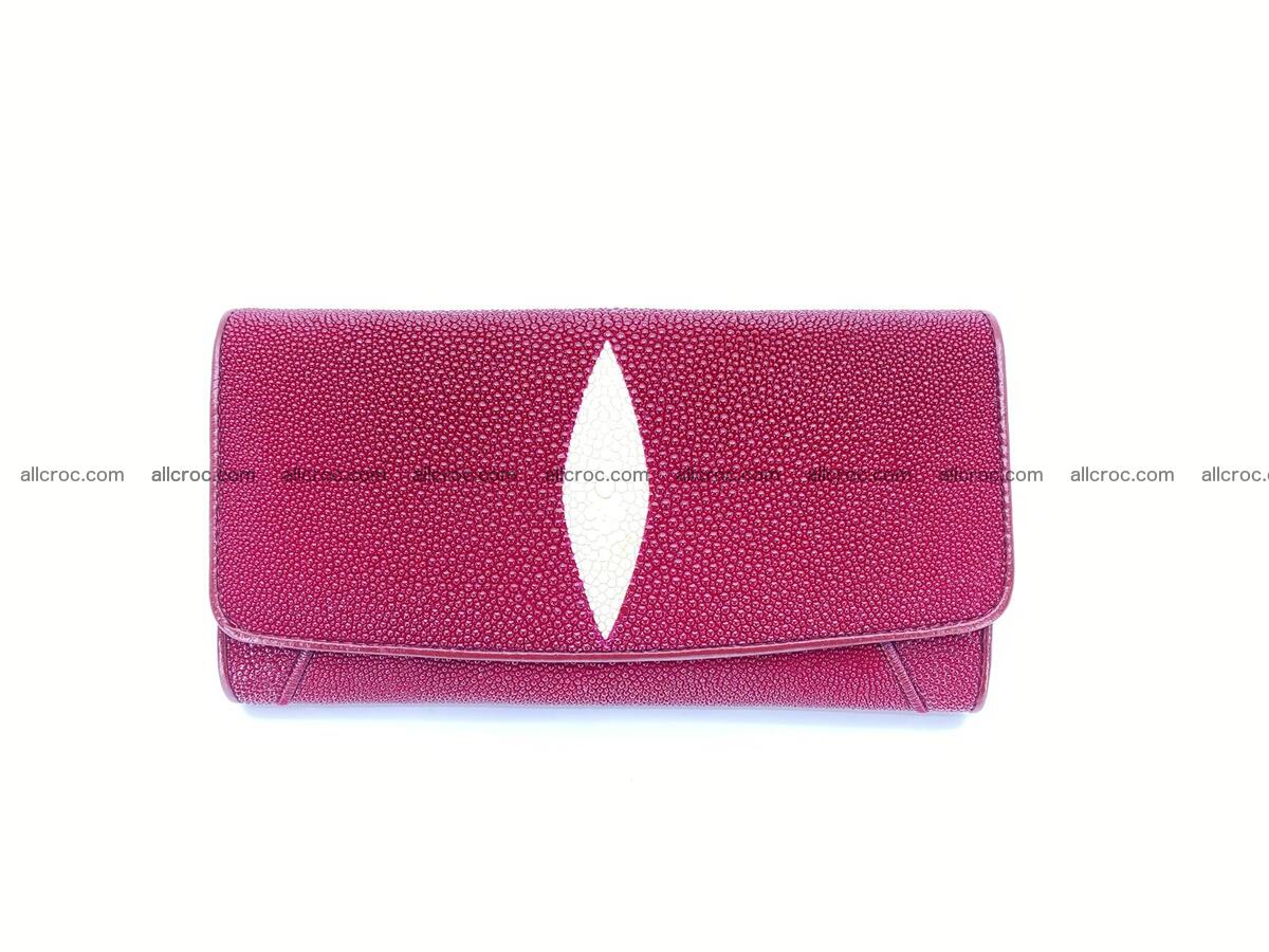 Stingray leather long wallet wine color 1592 Foto 0