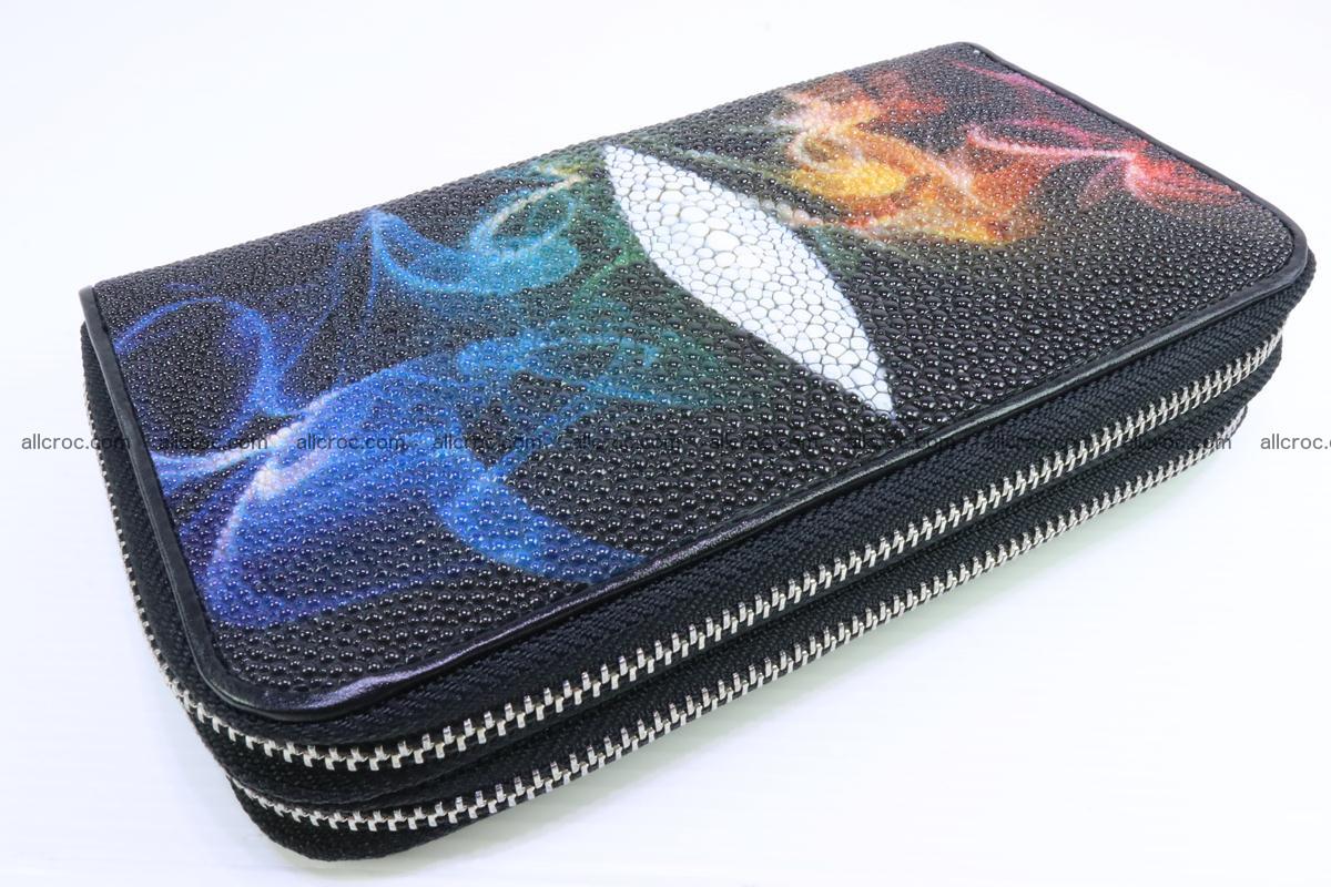 Stingray skin wallet with 2 zips 347 Foto 2