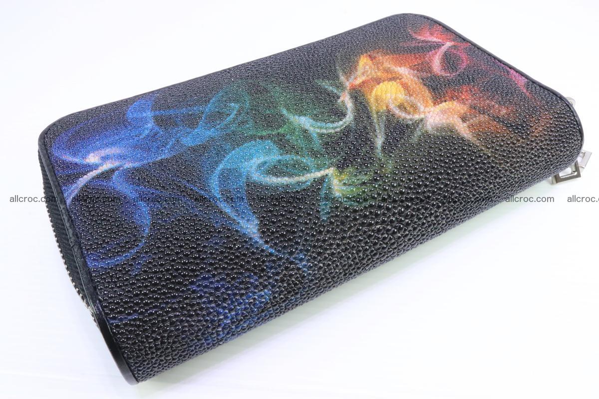 Stingray skin wallet with 2 zips 347 Foto 4