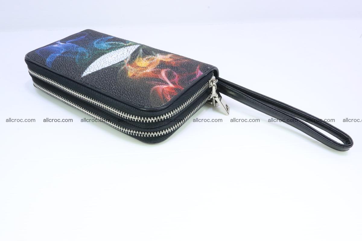 Stingray skin wallet with 2 zips 347 Foto 5