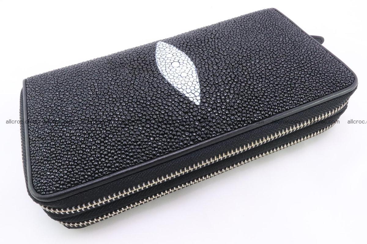 Stingray skin wallet with 2 zips 346 Foto 3