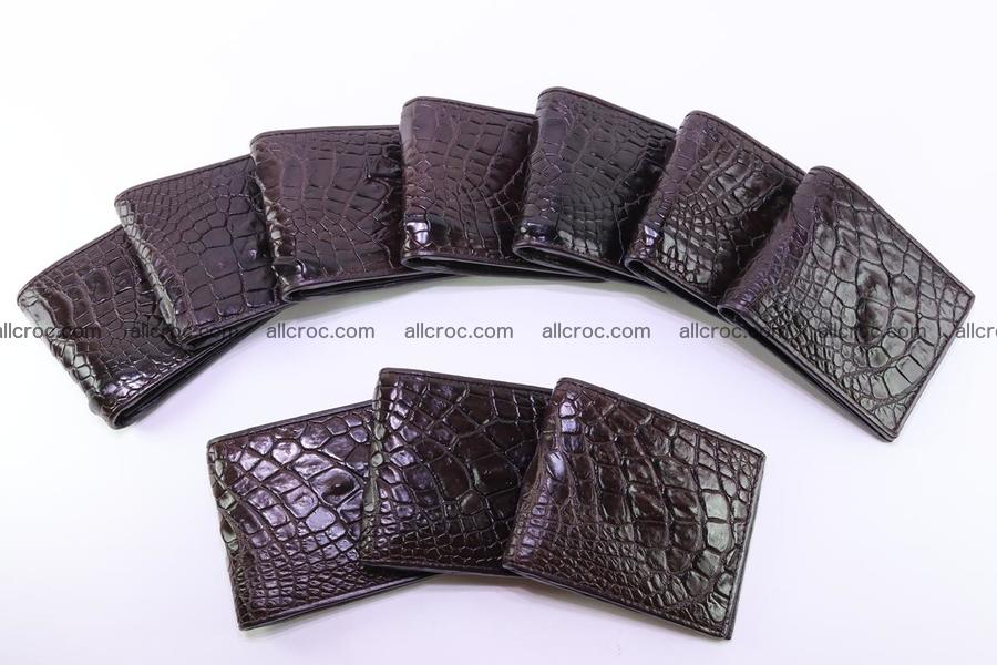 for blog Wallet from genuine Siamese crocodile skin brown color