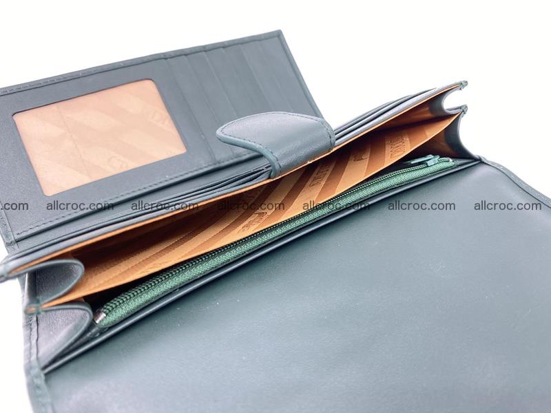 Crocodile leather long wallet trifold 624