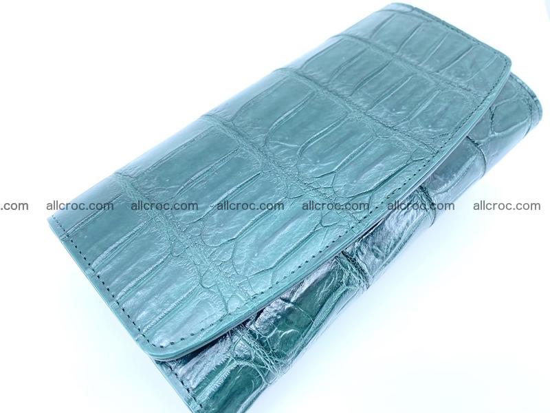 Crocodile leather long wallet trifold 624