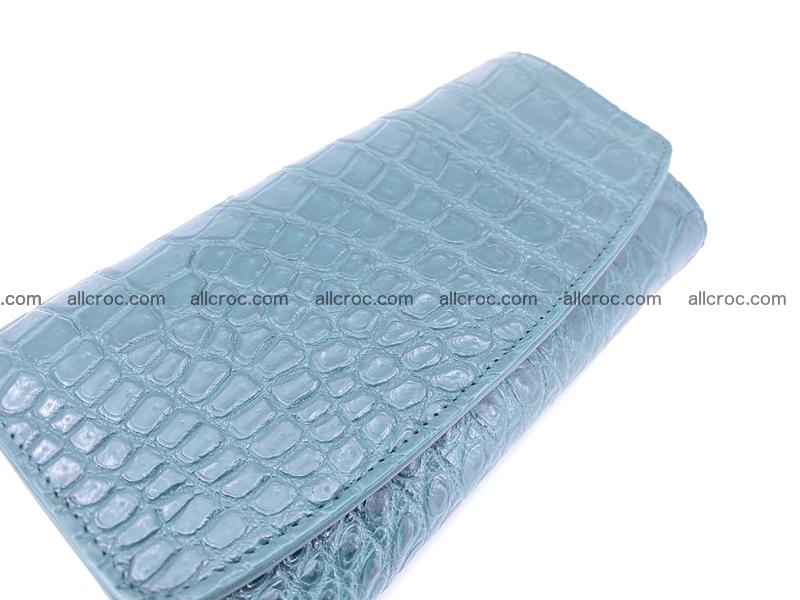 Crocodile leather long wallet trifold 623