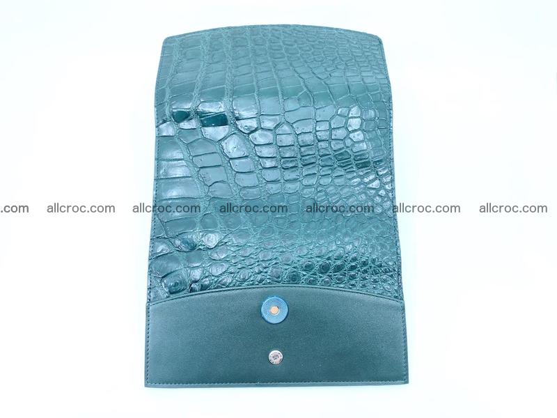 Crocodile leather long wallet trifold 623
