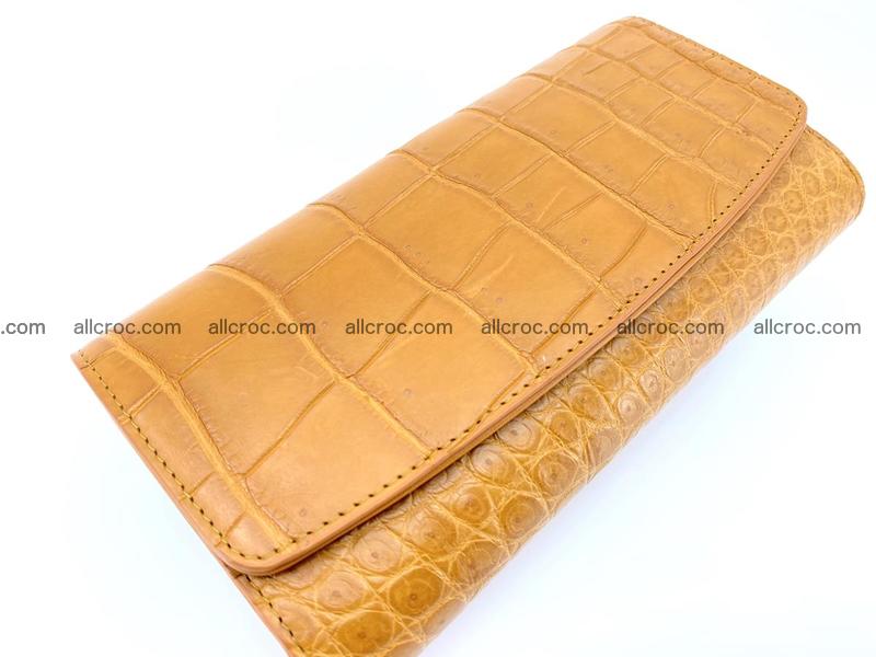 Crocodile leather long wallet trifold 627