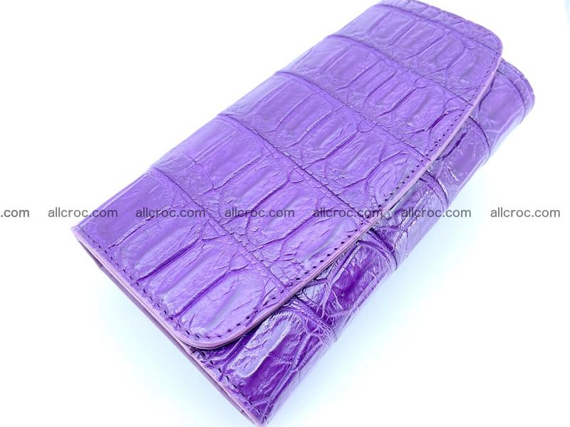 Crocodile leather long wallet trifold 626