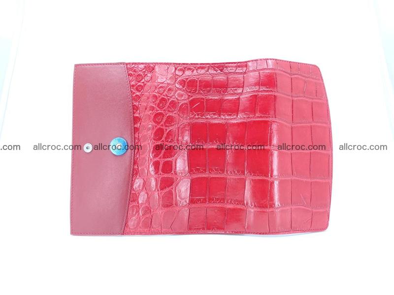 Crocodile leather long wallet trifold 622