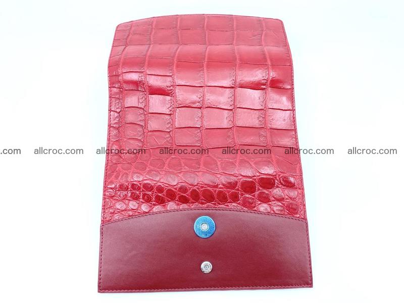 Crocodile leather long wallet trifold 622