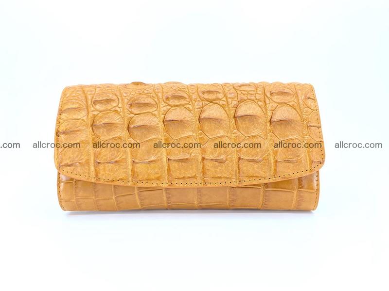Crocodile leather long wallet trifold 628