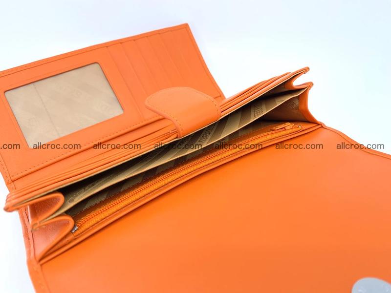 Crocodile leather long wallet trifold 630