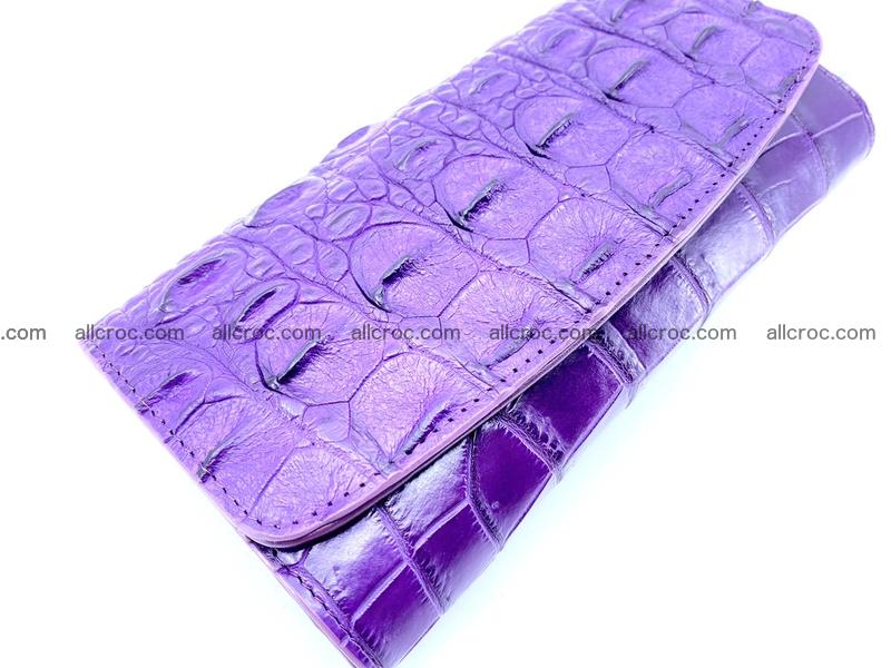 Crocodile leather long wallet trifold 629