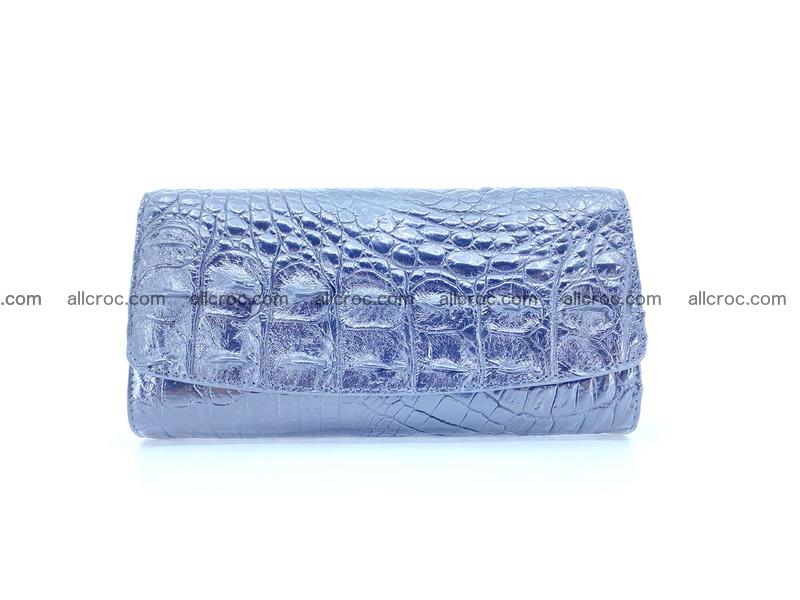 Crocodile leather long wallet trifold 620