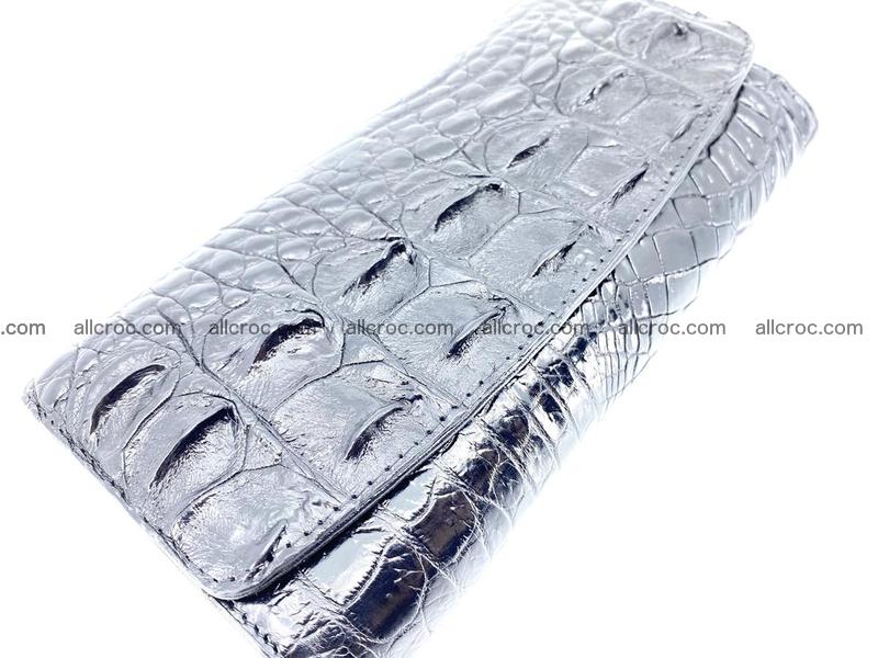 Crocodile leather long wallet trifold 620