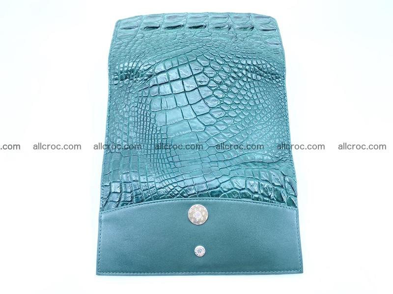 Crocodile leather long wallet trifold 621