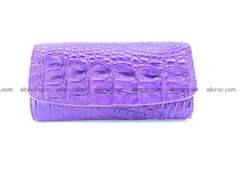 Crocodile leather long wallet trifold 619