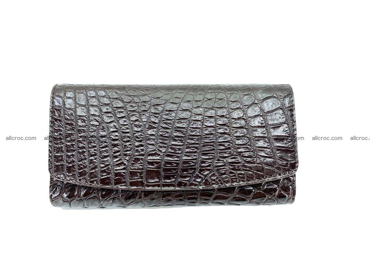 Women's crocodile skin long wallet big trifold 2122 Foto 0