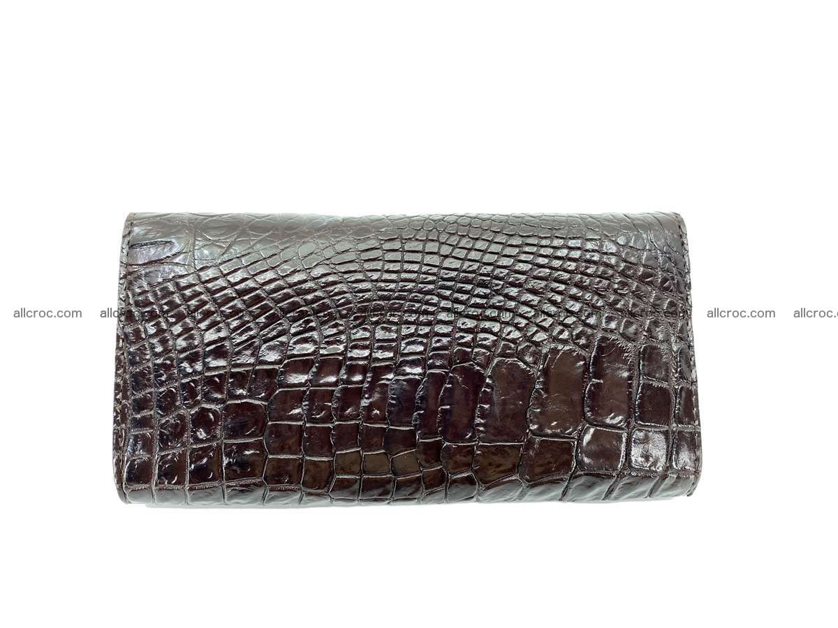 Women's crocodile skin long wallet big trifold 2122 Foto 1